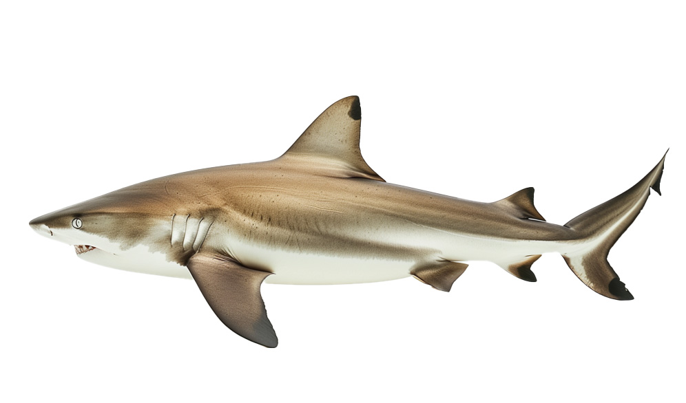 bull-shark-side-view Side view of a bull shark on white background